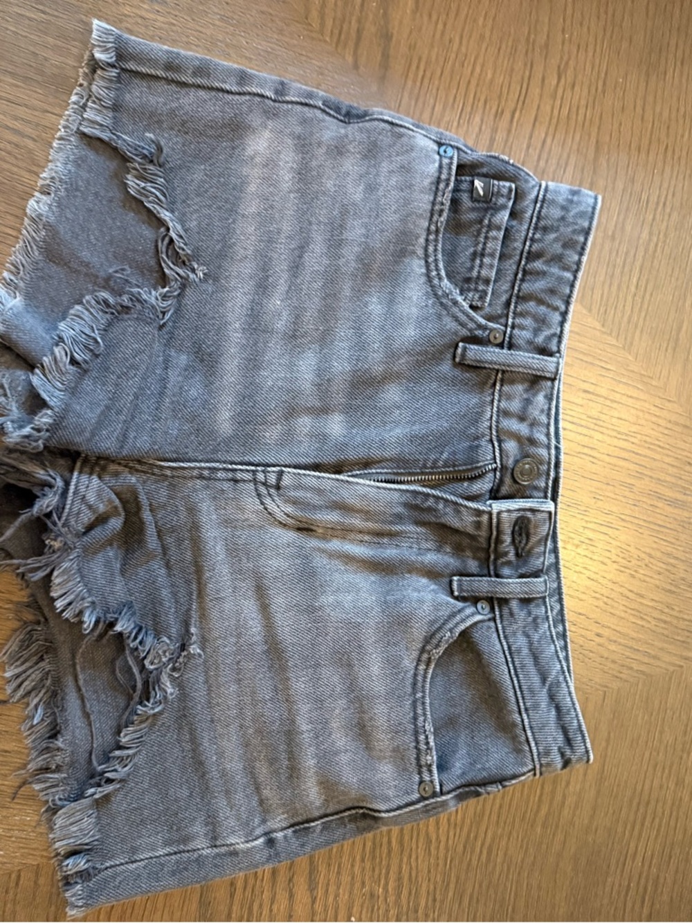 KanCan Washed Black High-Waist Denim Shorts size 3/25